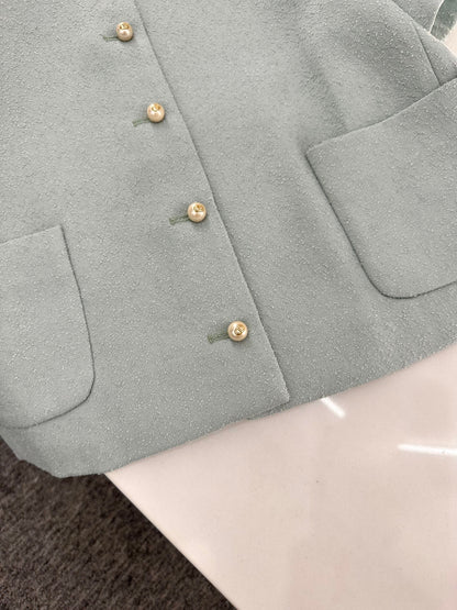 25 round neck dress skirt suit