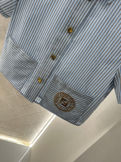 25 Stripe Short Sleeve Shirt Shorts Set