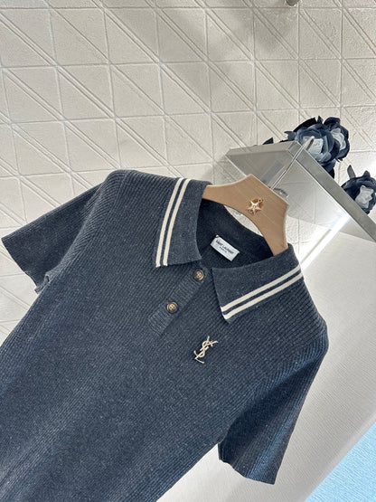 25 Brooch lapel knitted short sleeves