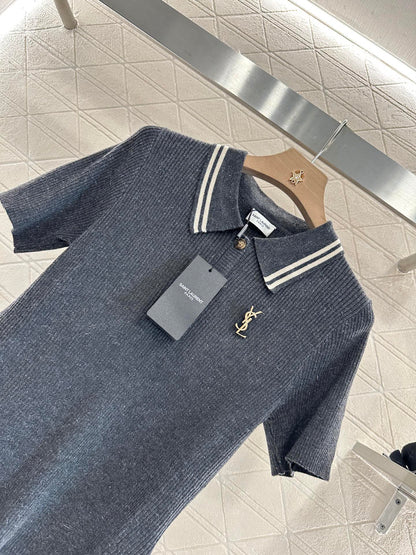 25 Brooch lapel knitted short sleeves