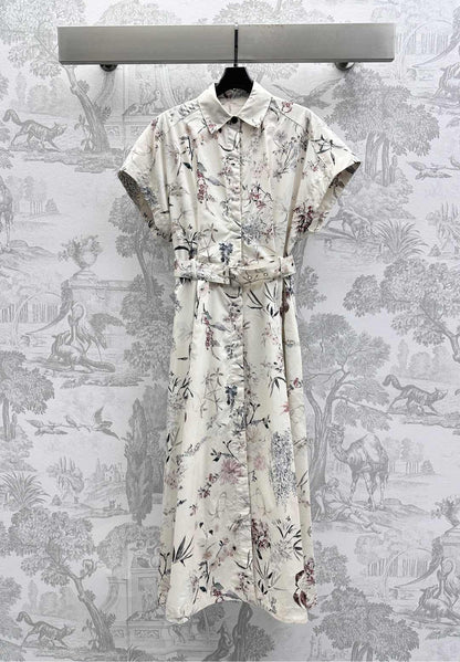 2025 New Arrivals Printed Belt Dress