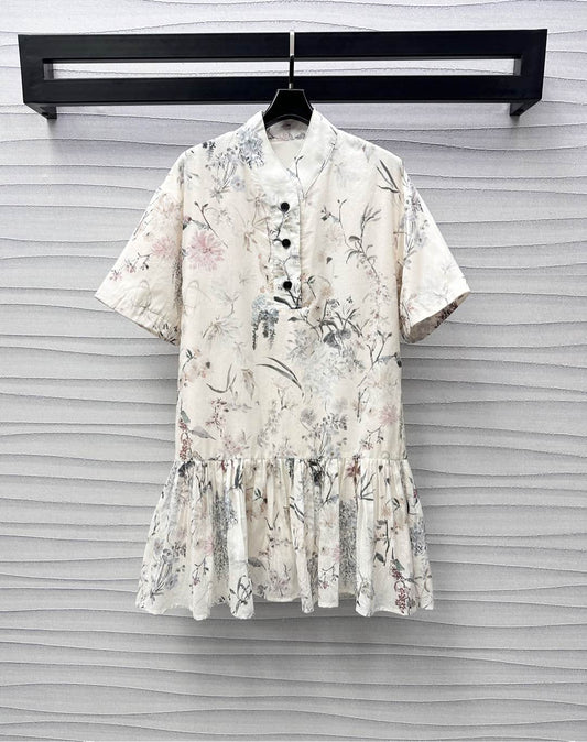 2025 New Printed Short Sleeve Dress