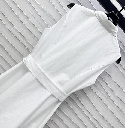 2025 New Arrivals Belt Sleeveless Shirt Dress