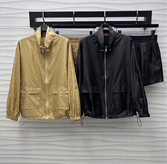 2025 New Arrivals Jacquard Sun Protection Jacket Shorts Set