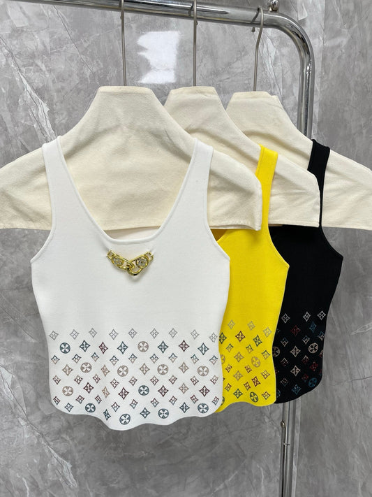 25 Classic floral rhinestone splicing metal buckle at the hem 🔗 Decorative vest