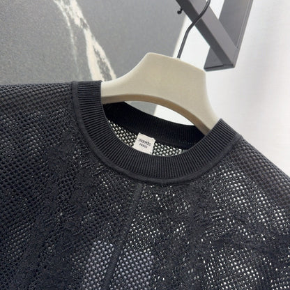 25  Jacquard hollow knitted top