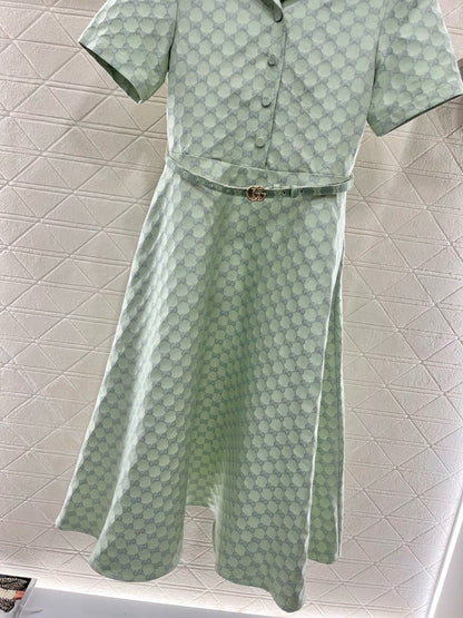 25 Jacquard waistband jumpsuit long skirt