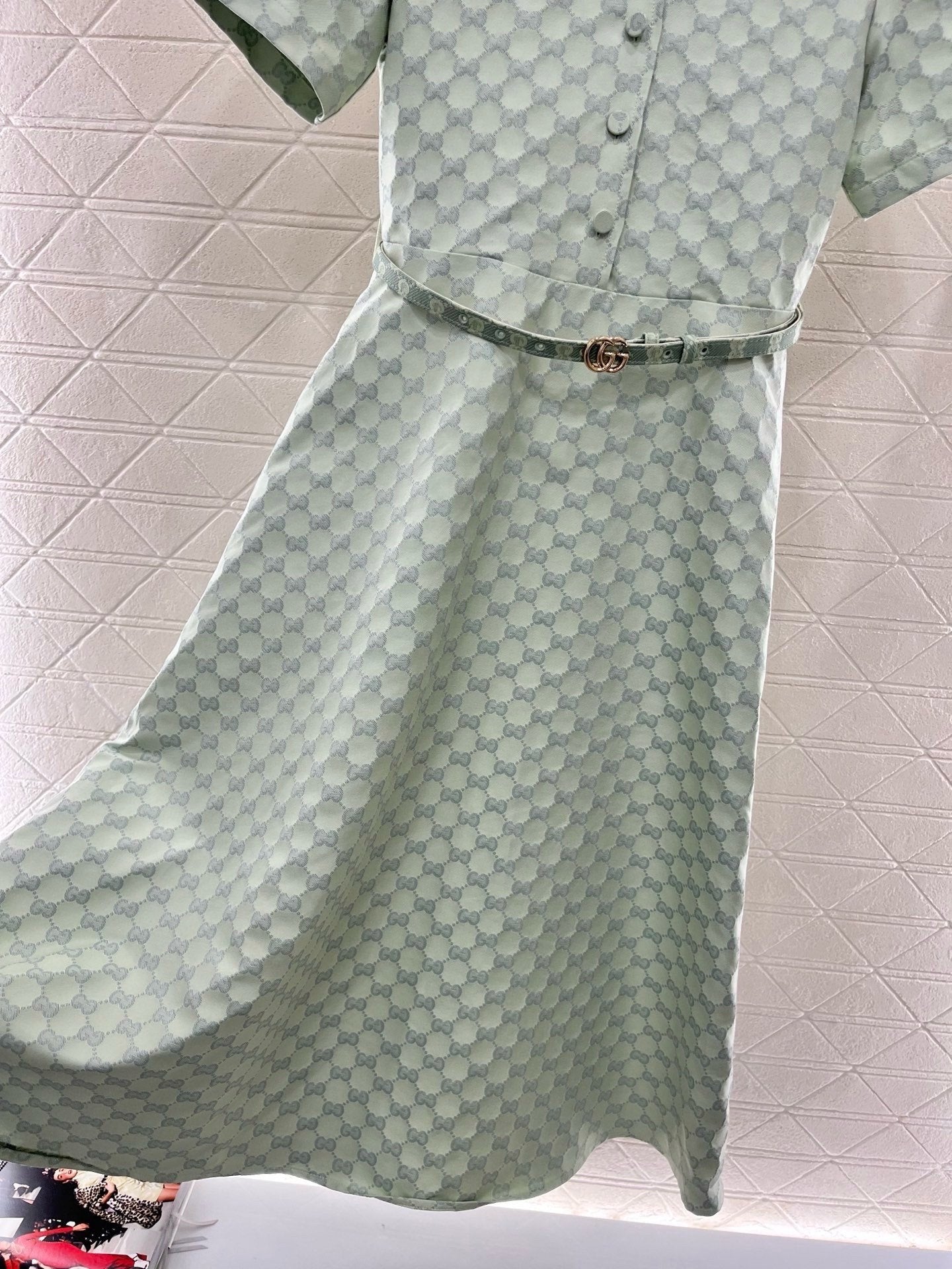 25 Jacquard waistband jumpsuit long skirt