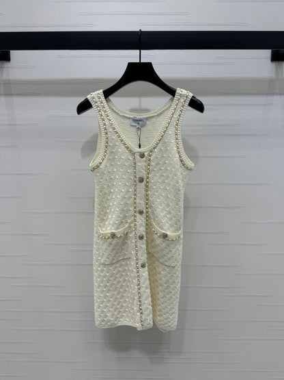 2025 Spring and Summer New Chain Knitted Vest Dress