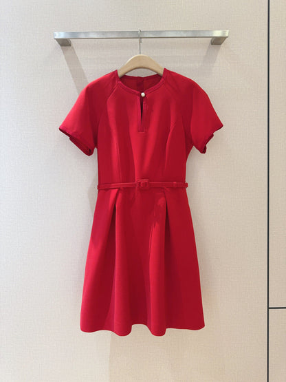 2025 new three-dimensional round neck raglan sleeve dress