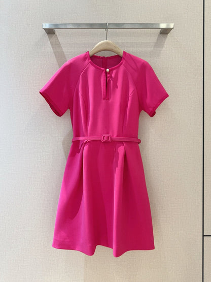 2025 new three-dimensional round neck raglan sleeve dress