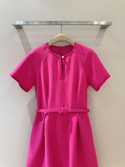 2025 new three-dimensional round neck raglan sleeve dress