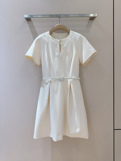 2025 new three-dimensional round neck raglan sleeve dress