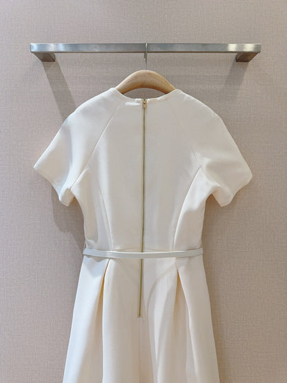 2025 new three-dimensional round neck raglan sleeve dress