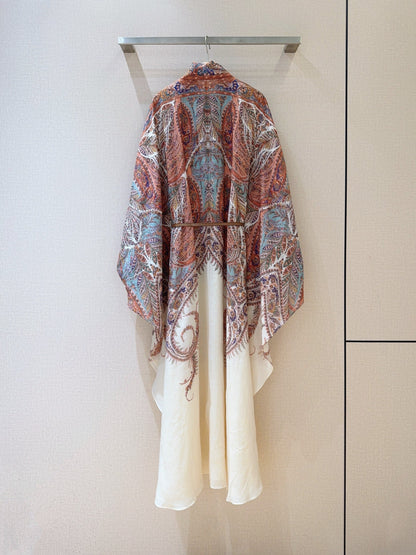 25 Summer New Collar Long Sleeve Midi Dress
