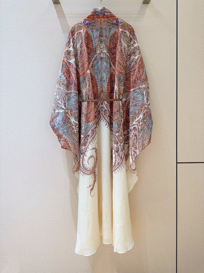 25 Summer New Collar Long Sleeve Midi Dress