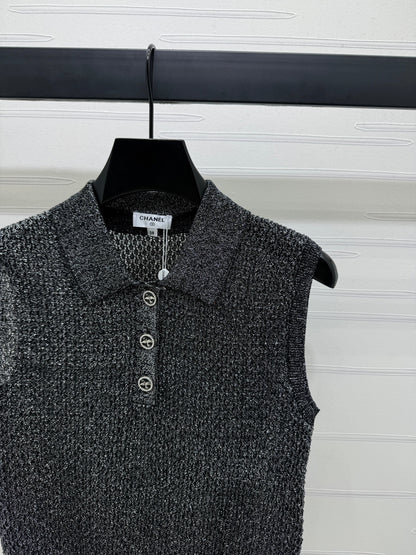 25 Spring and Summer Newest Series! Heavy Sequin Lapel Knitted Vest