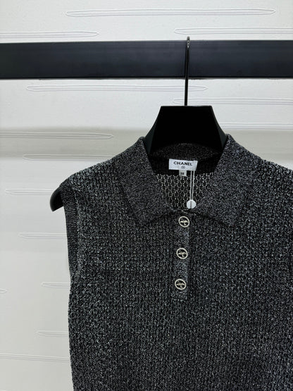 25 Spring and Summer Newest Series! Heavy Sequin Lapel Knitted Vest