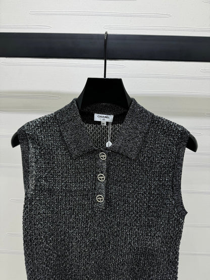 25 Spring and Summer Newest Series! Heavy Sequin Lapel Knitted Vest