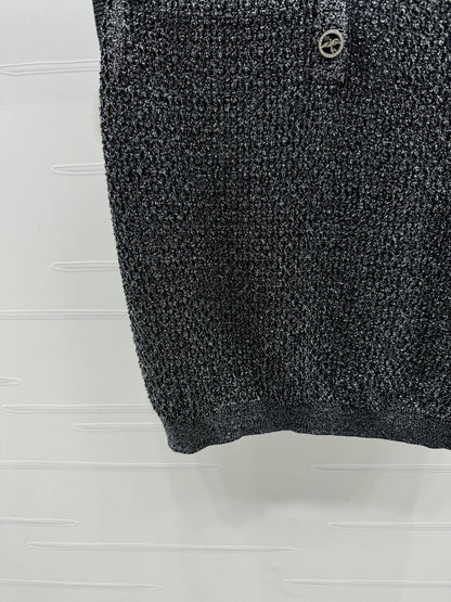 25 Spring and Summer Newest Series! Heavy Sequin Lapel Knitted Vest