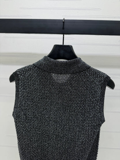 25 Spring and Summer Newest Series! Heavy Sequin Lapel Knitted Vest