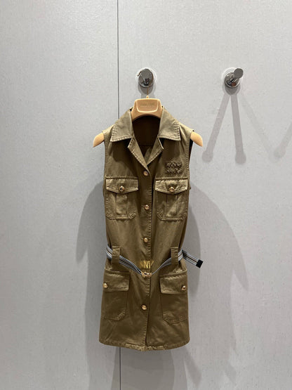 25Ss Spring and Summer New Intellectual Molecule Lapel Workwear Vest Dress