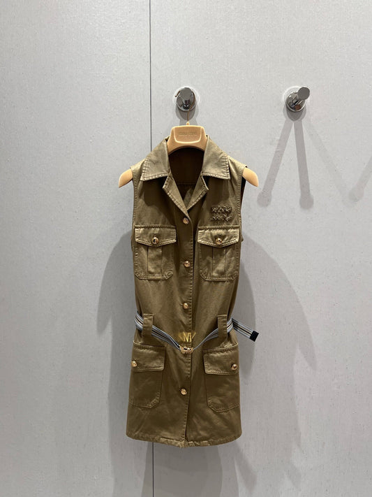 25Ss Spring and Summer New Intellectual Molecule Lapel Workwear Vest Dress