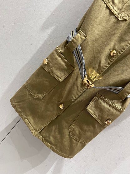 25Ss Spring and Summer New Intellectual Molecule Lapel Workwear Vest Dress
