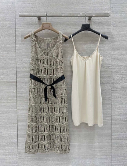 25 light pink knit cutout dress