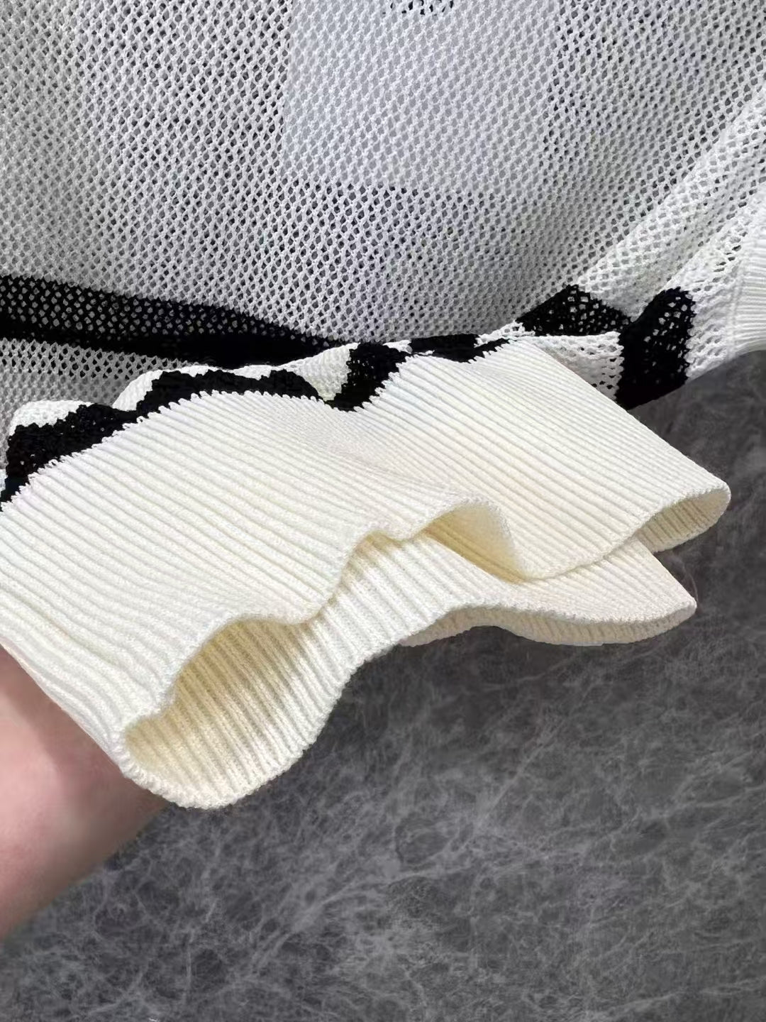 25SS Spring and Summer New Simple and Versatile Striped Knitted Hollow Vest