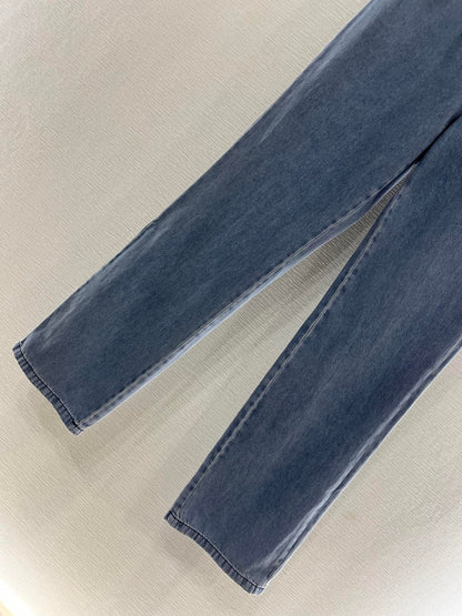 2025 New High Waist Washed Denim Straight Pants