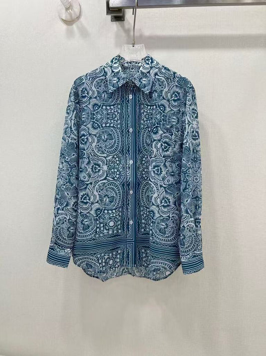 25ss Positioning floral pattern short shirt