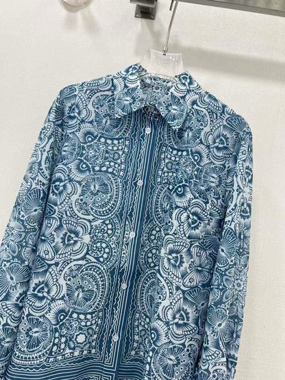 25ss Positioning floral pattern short shirt