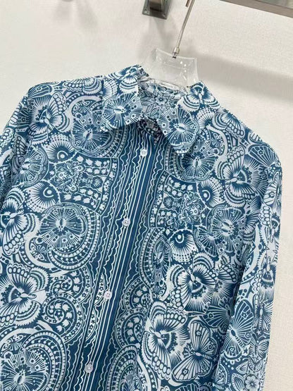 25ss Positioning floral pattern short shirt