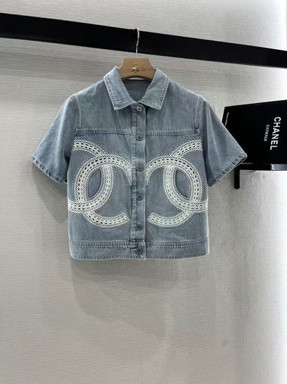 25ss Embroidered denim