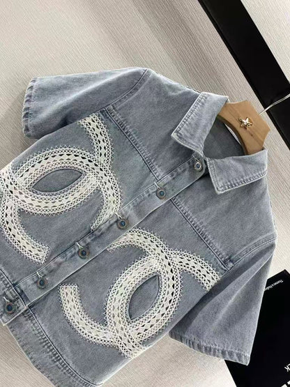 25ss Embroidered denim