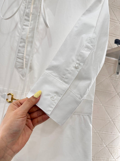 2025 Summer New Arrival Slit Tie Shirt Dress
