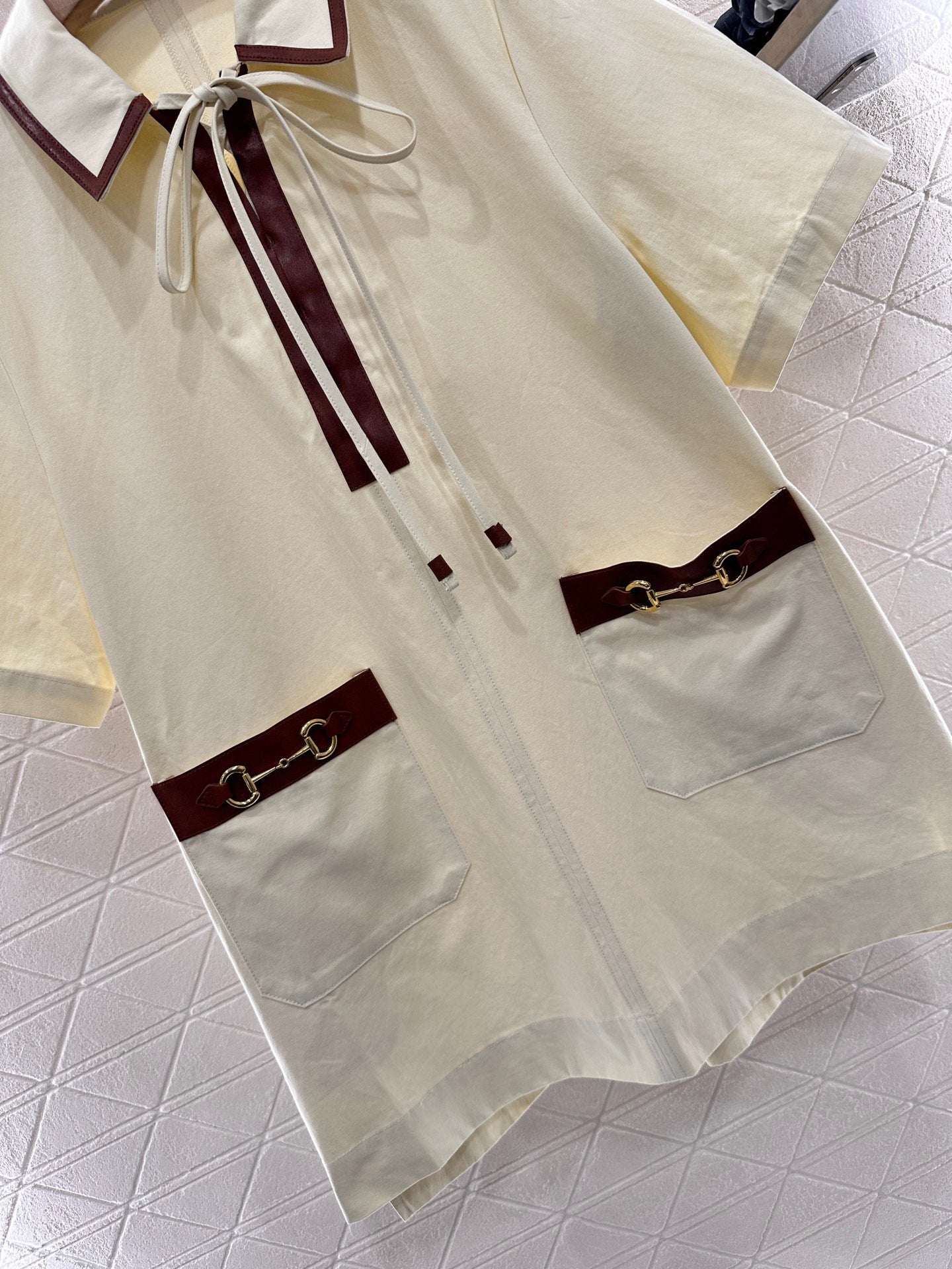 2025 Summer New Arrival Contrast Color Lace-up Dress