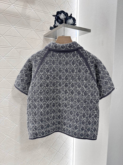 2025 Summer New Raglan Knitted Short Sleeve Cardigan