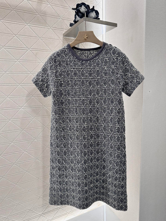 2025 New Arrival Raglan Knitted Short Sleeve Dress