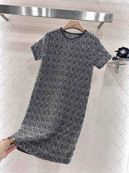 2025 New Arrival Raglan Knitted Short Sleeve Dress