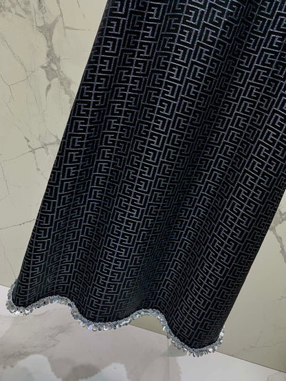 25 Summer new acetate maze bright silk fixed bead dress holiday dress
