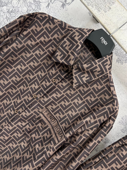 25 Summer new letter jacquard lapel shirt + high waist shorts