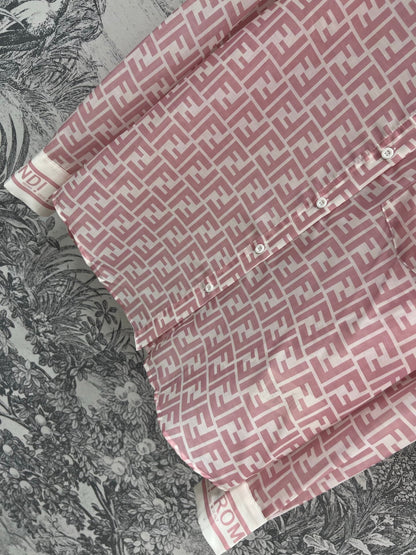 25 Summer new letter jacquard lapel shirt + high waist shorts