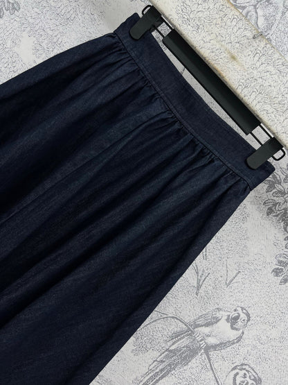 25 Spring and Summer New Denim Letter Jacquard Single-Breasted Skirt