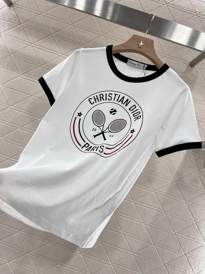 2025 Summer New Style Hemming Printed Tennis T-shirt