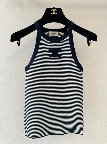25 Summer New Striped Halter Vest