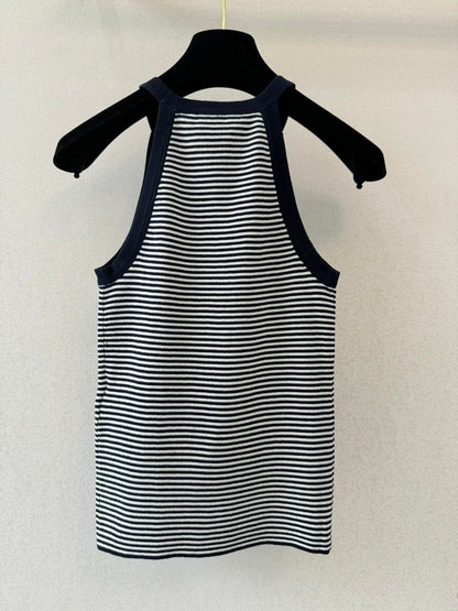 25 Summer New Striped Halter Vest