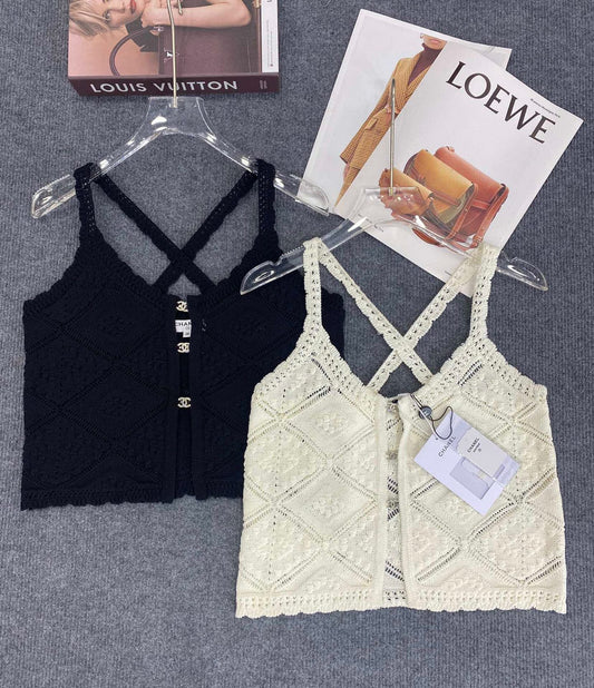 25 new summer knitted hot girl camisole
