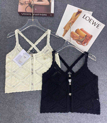 25 new summer knitted hot girl camisole